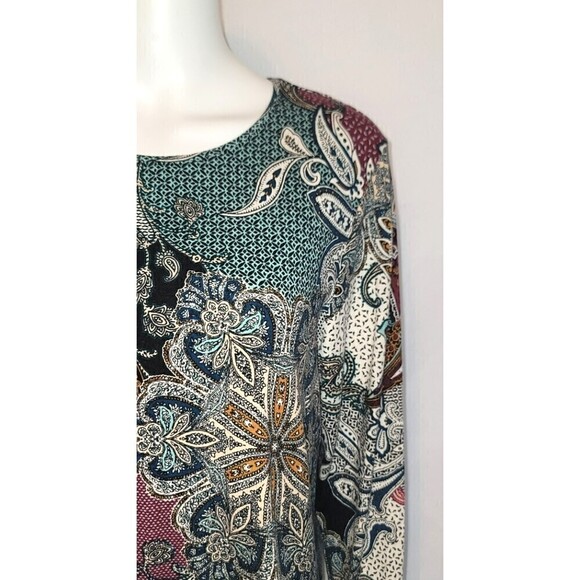 Chico's Paisley Crew-Neck Knit Top Size 2 (Med) - Picture 8 of 13